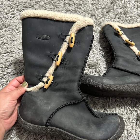 Keen Leather Fleece Lines Granola Cottage Girl Boots Size 6.5 - Picture 5 of 5